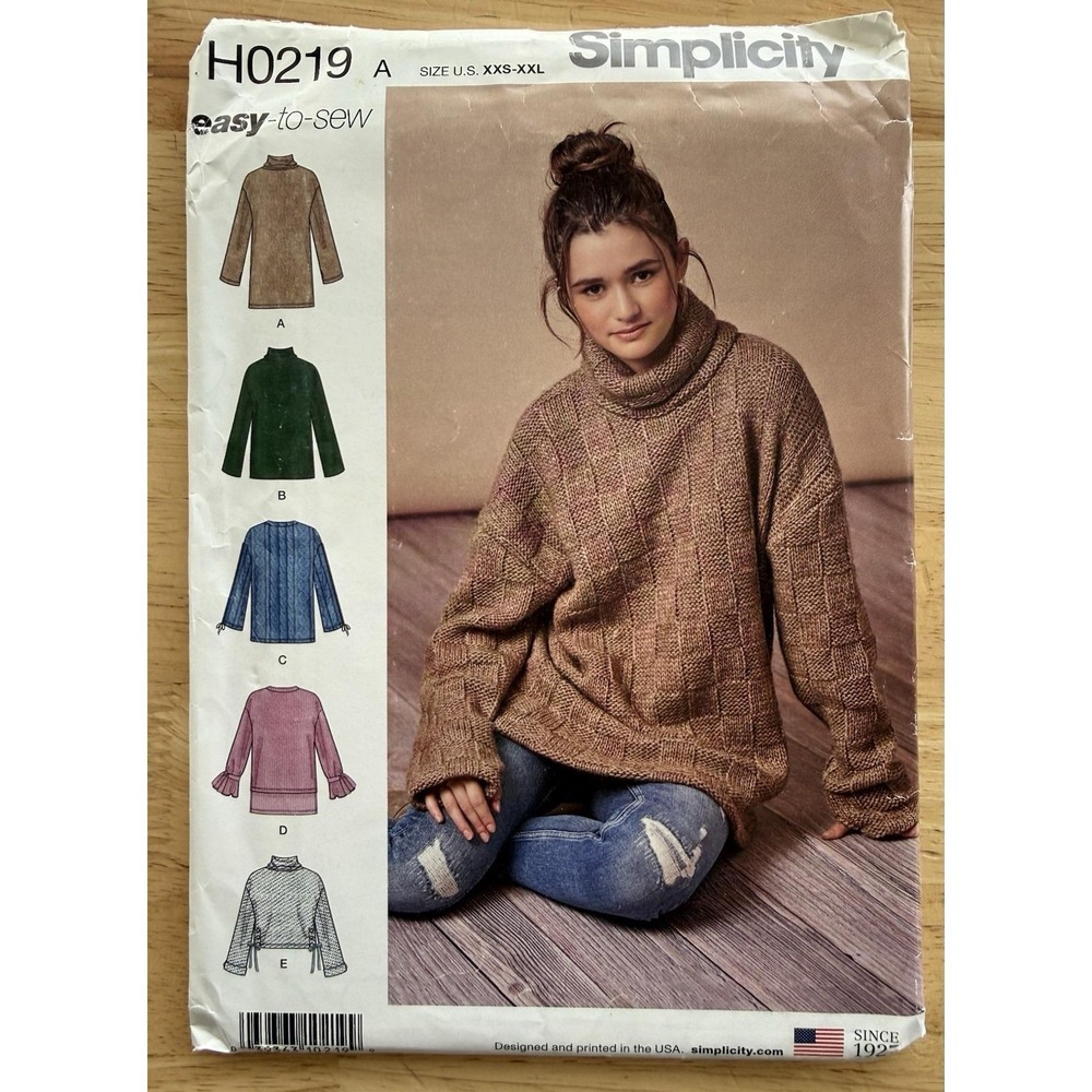 Simplicity Easy To Sew Pattern H0219 Misses Knit Mini Dress Tunic Or Top XXS-XXL